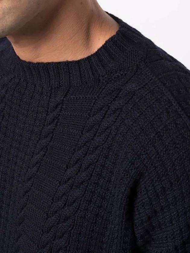 Crew Neck Cable Knit Top Navy - MAISON MARGIELA - BALAAN 5