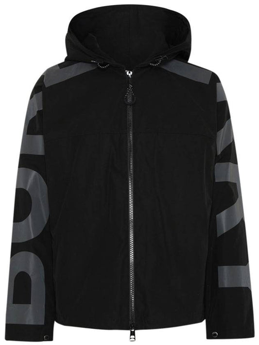 Logo Print Lightweight Zip-Up Hoodie Black - BURBERRY - BALAAN 1