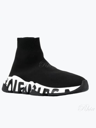 Speedrunner Graffiti Logo Sole High Top Sneakers Black - BALENCIAGA - BALAAN 2