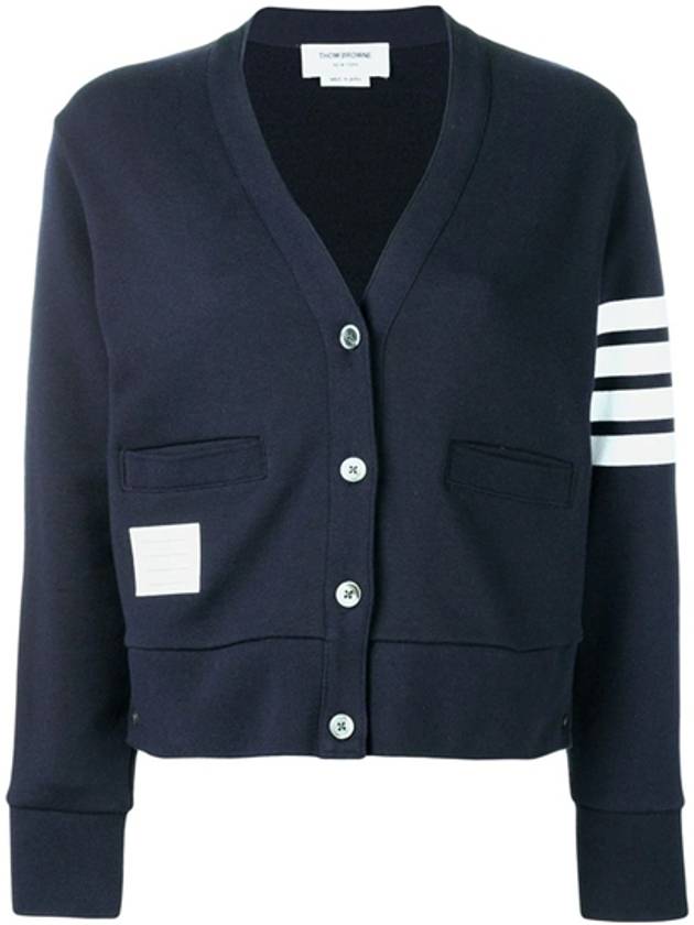 4-Bar Loopback Jersey Cardigan Navy - THOM BROWNE - BALAAN 2