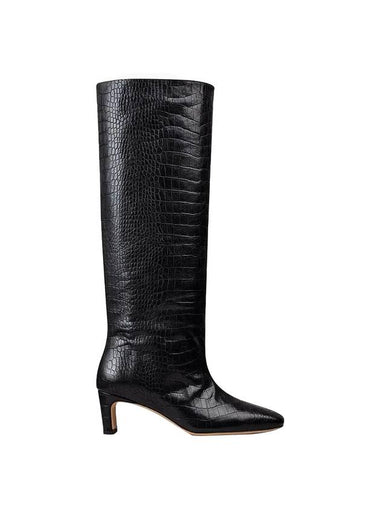 Leather Long Boots Heel Black - ANINE BING - BALAAN 1