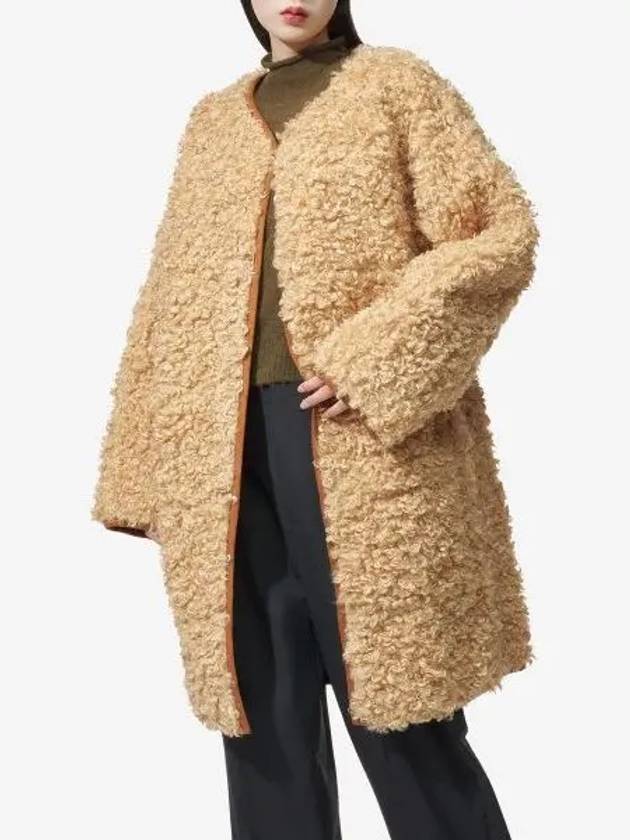 Paola Reversible Fake Fur Shearling Coat Beige 61963906612270 - STAND STUDIO - BALAAN 1