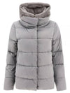 Satin & Lady Faux Fur Hooded Padding Grey - HERNO - BALAAN 2