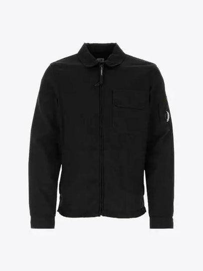 Nylon Double Weave Zipped Over Long Sleeve Shirt Black - CP COMPANY - BALAAN 2