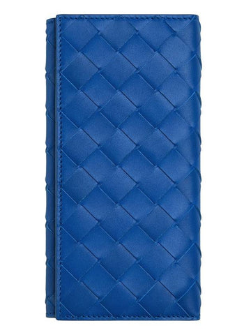 Intrecciato Calfskin Long Wallet Cobalt Blue - BOTTEGA VENETA - BALAAN 1