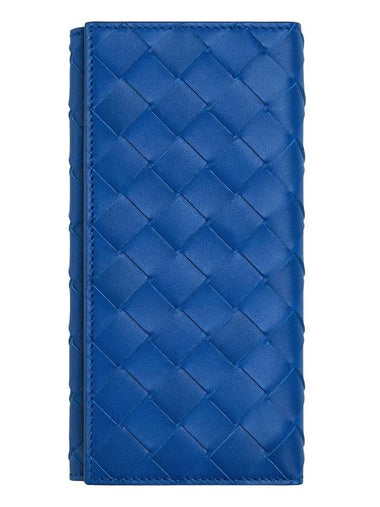 Intrecciato Calfskin Long Wallet Cobalt Blue - BOTTEGA VENETA - BALAAN 1