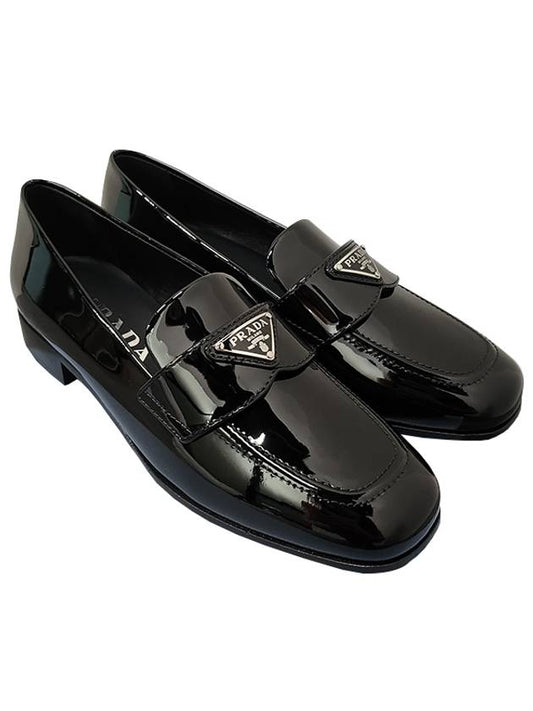Brushed Patent Leather Loafers Black - PRADA - BALAAN 2
