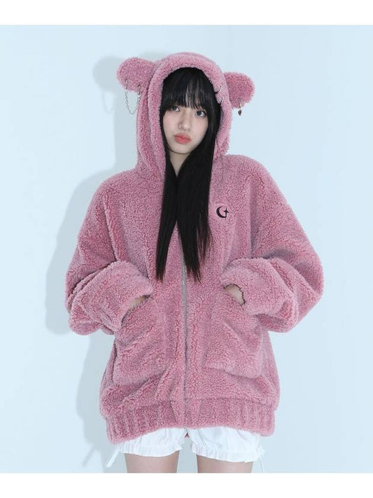 0 2 punk bear fleece jacket PINK - CLUT STUDIO - BALAAN 1