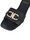 Gancini Ornament Flat Slide Black - SALVATORE FERRAGAMO - BALAAN 8