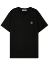 Slimfit Cotton Jersey Short Sleeve T-shirt Black - STONE ISLAND - BALAAN 2