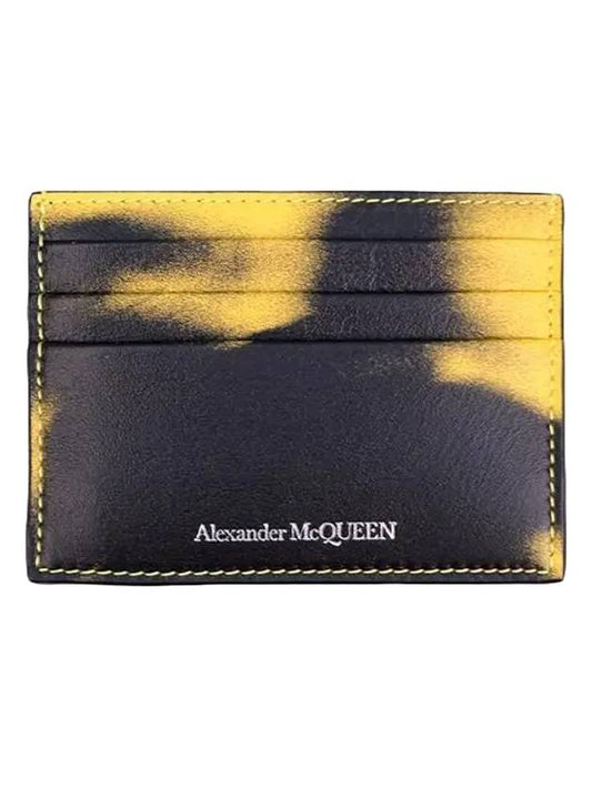 6 Slot Card Wallet Black Yellow - ALEXANDER MCQUEEN - BALAAN 1