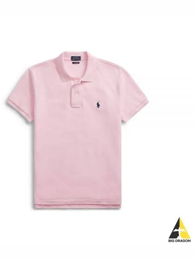 Pony Embroidery Logo Stretch Short Sleeve Cotton Polo Shirt Light Pink - POLO RALPH LAUREN - BALAAN 2