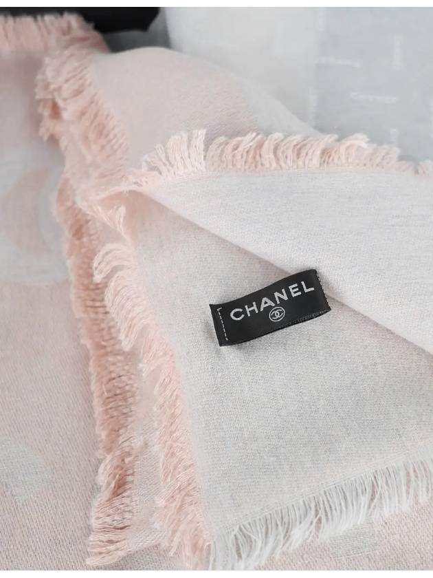 Cashmere muffler stole pink white AAA353 - CHANEL - BALAAN 3