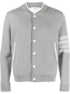 Anchor Jacquard 4-Bar Bomber Jacket Light Grey - THOM BROWNE - BALAAN 2