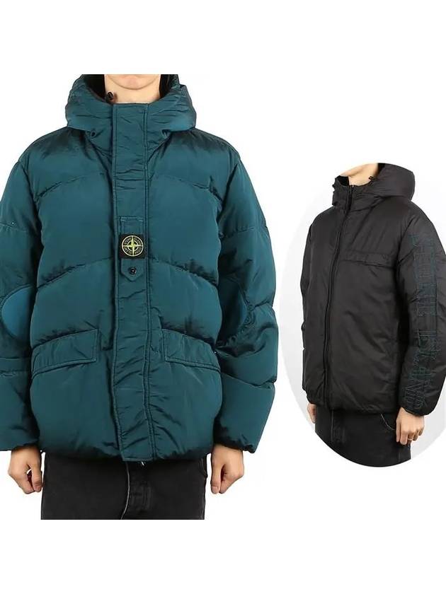 Logo Patch Reversible Padding Green - STONE ISLAND - BALAAN 2