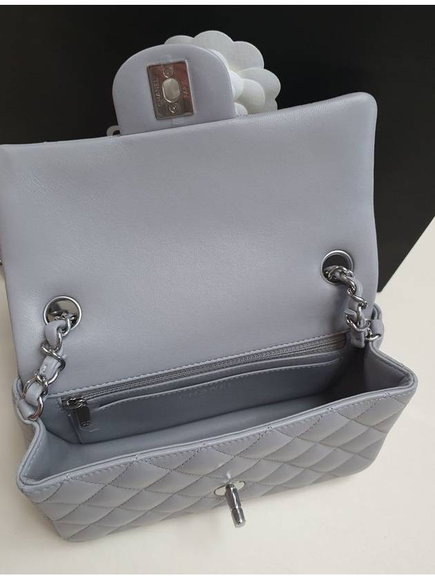 Classic Lambskin Mini Shoulder Bag Light Grey - CHANEL - BALAAN 7