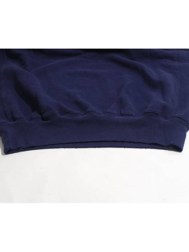 Free Logo Print Overfit Sweatshirt Navy - BALENCIAGA - BALAAN.