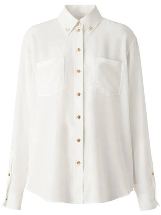 Silk Monogram Blouse White - BURBERRY - BALAAN 1