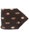 100 silk brown feather pattern tie - GUCCI - BALAAN 1