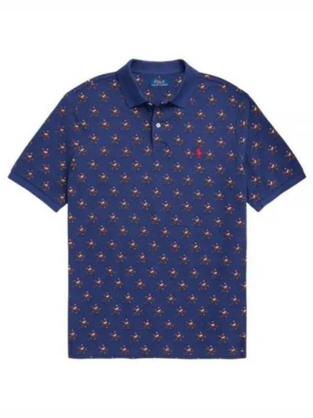 Pony Print All Over Polo Shirt Navy - POLO RALPH LAUREN - BALAAN 2