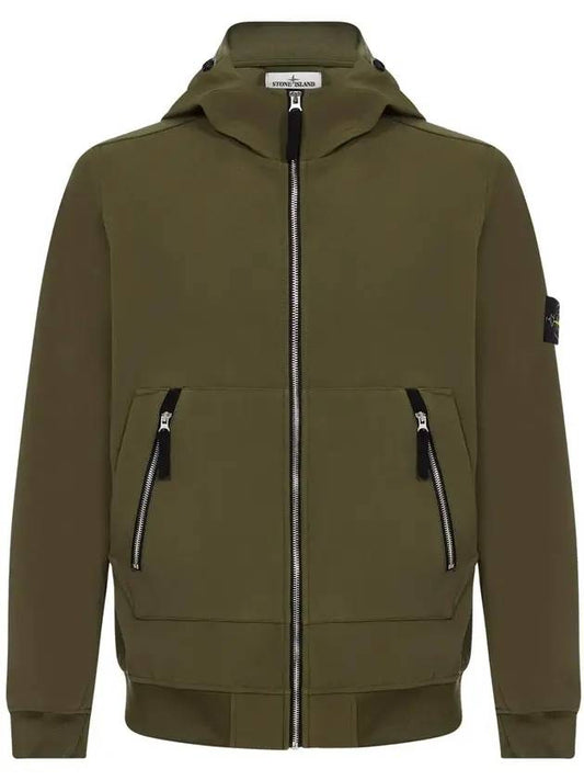 Light Soft Shell Hooded Zip-Up Khaki - STONE ISLAND - BALAAN.