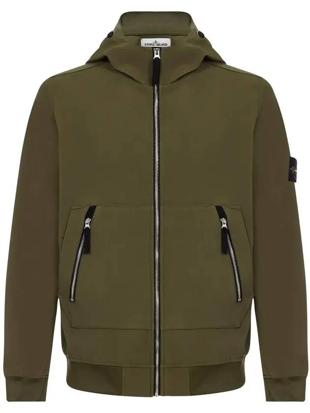 Men's Light Soft Shell R Hooded Jacket Khaki - STONE ISLAND - BALAAN 1