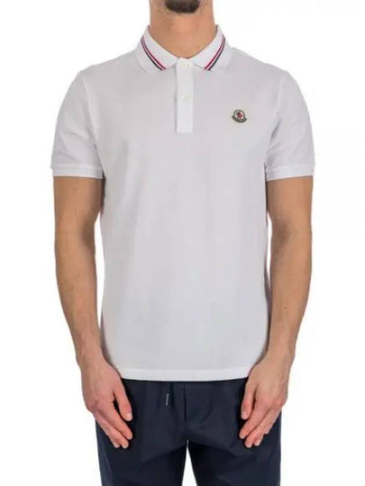 Logo Patch Polo Shirt White - MONCLER - BALAAN 2