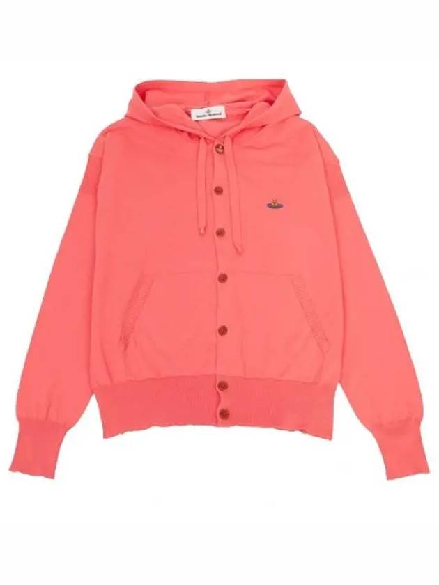 Embroidered Logo Hoodie Cardigan Pink - VIVIENNE WESTWOOD - BALAAN 2