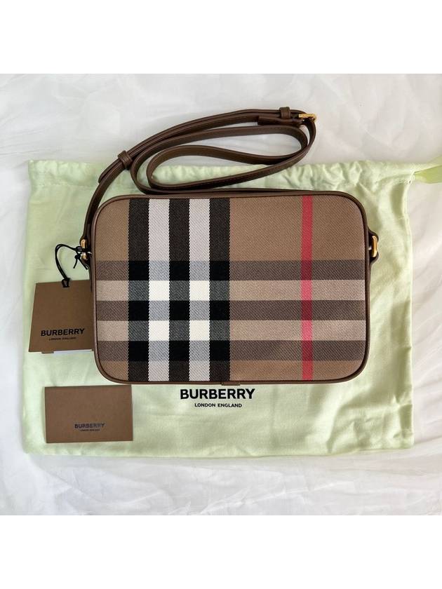 Checked Leather Camera Cross Bag Brown - BURBERRY - BALAAN 3