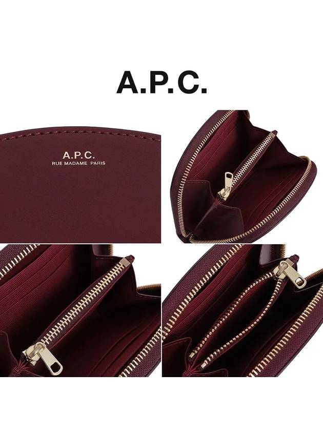 Half Moon Demi Rune Small Coin Card Wallet Burgundy - A.P.C. - BALAAN.