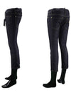 Women's Button Crop Jeans Blue - DSQUARED2 - BALAAN.