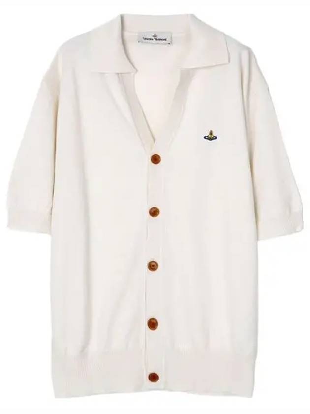 Polo Cashmere Short Sleeve Cardigan White - VIVIENNE WESTWOOD - BALAAN 2