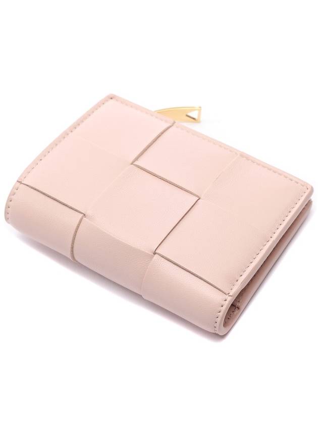 Cassette Zipper Bifold Half Wallet Light Pink - BOTTEGA VENETA - BALAAN 6