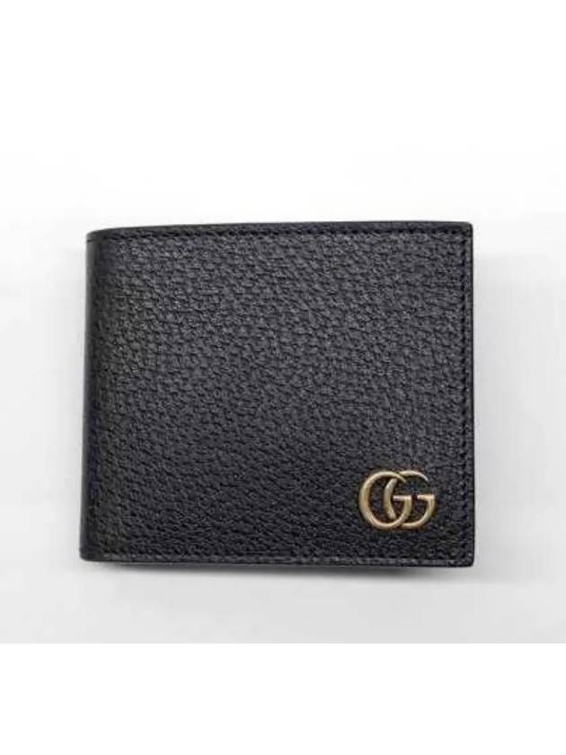 GG Marmont Leather Bi Fold Wallet Black Gold - GUCCI - BALAAN 5