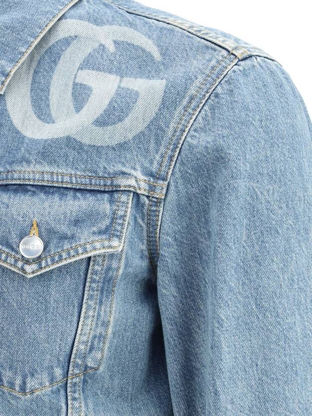 Laser Double G Denim Jacket Blue - GUCCI - BALAAN 4