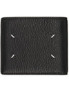 Stitched Grain Leather Half Wallet Black - MAISON MARGIELA - BALAAN 1