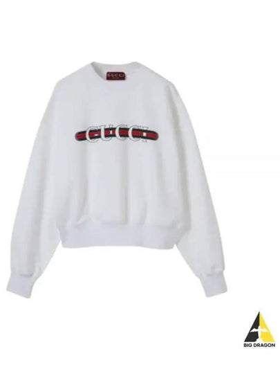 Print Cotton Jersey Sweatshirt White - GUCCI - BALAAN 2