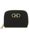 Women's Gancini Logo Zipper Card Wallet Black - SALVATORE FERRAGAMO - BALAAN 2