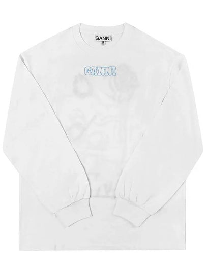 Future Logo Printed Long Sleeve T-Shirt White - GANNI - BALAAN 2