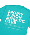 Slogan Print Cotton Short Sleeve T-Shirt Green - SPORTY & RICH - BALAAN 5