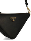 Triangle Saffiano Leather Shoulder Bag Black - PRADA - BALAAN 5