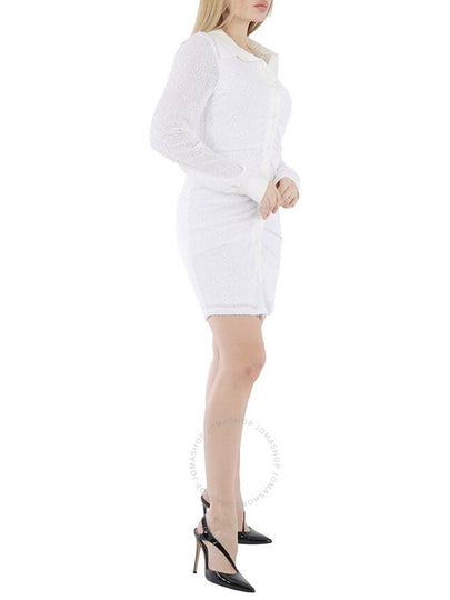 In The Mood For Love Ladies White Lina Button-Front Sequin Mini Bodycon Dress, Size Medium - IN THE MOOD FOR LOVE - BALAAN 2