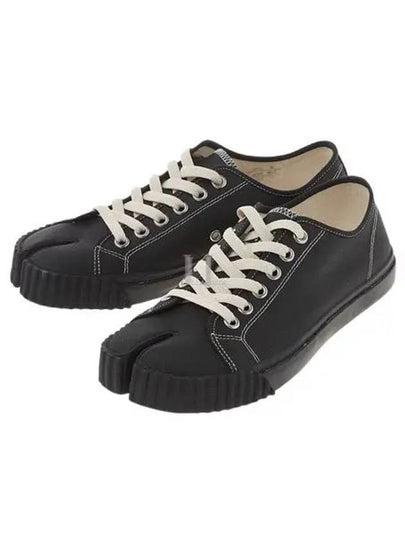 Tabi Canvas Low Top Sneakers Black - MAISON MARGIELA - BALAAN 2