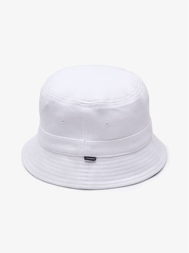 Unisex Organic Cotton Bucket Hat White - LACOSTE - BALAAN 4