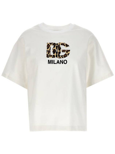 FW 23 24 T shirt logo floccato F8U44ZGDBZRW0111 - DOLCE&GABBANA - BALAAN 2