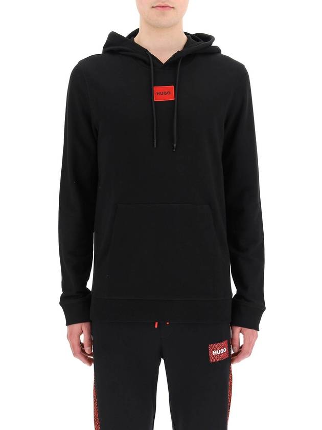 Center Logo Patch Hoodie Black - HUGO BOSS - BALAAN 3