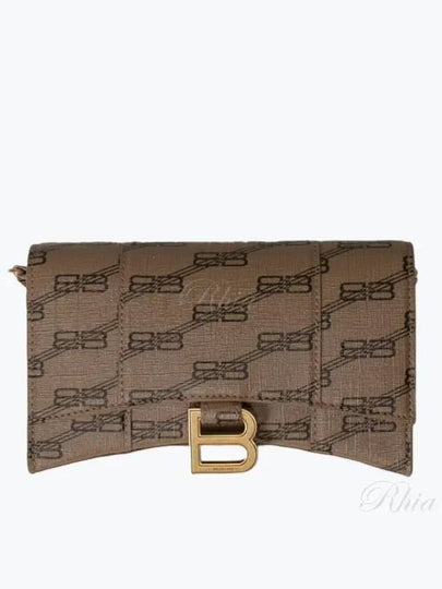 Hourglass BB Monogram Chain Long Wallet Brown - BALENCIAGA - BALAAN 2