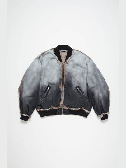 Distressed Effect Bomber Jacket Faded Black - ACNE STUDIOS - BALAAN 2