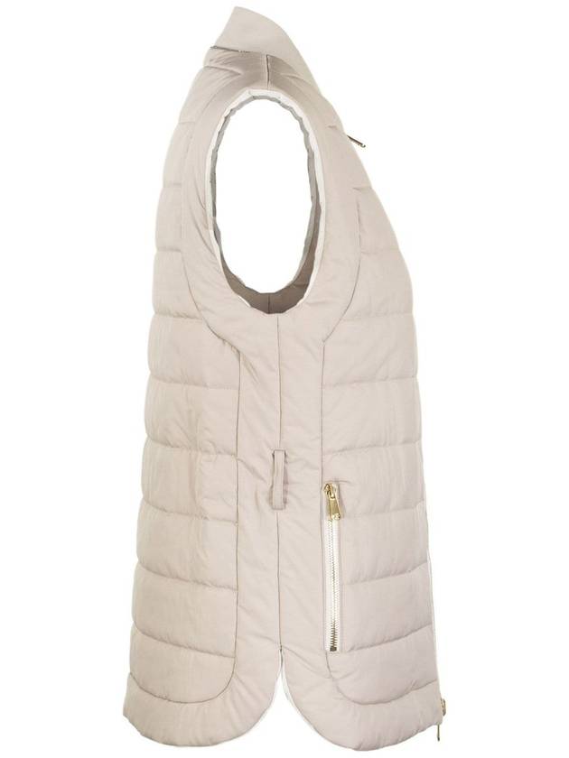 Reversible Belted Down Padded Vest Panama - BRUNELLO CUCINELLI - BALAAN 4