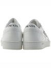 Men's Downtown Triangle Logo Leather Low Top Sneakers White - PRADA - BALAAN 5